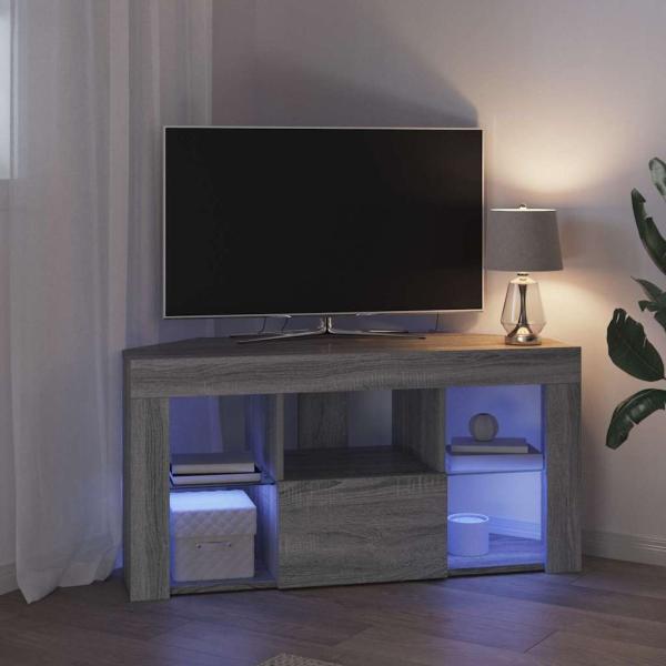 Eck-LED-TV-Schrank 100 x 40 x 50 cm Graues Sonoma Holzwerkstoff