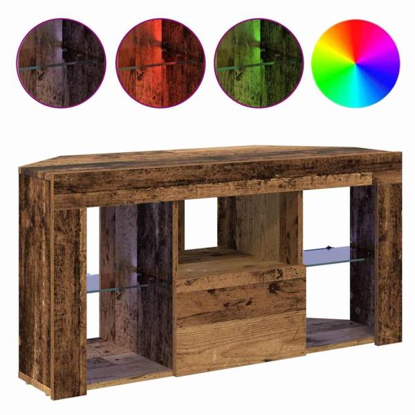 Eck-LED-TV-Schrank 100 x 40 x 50 cm Altholz Holzwerkstoff