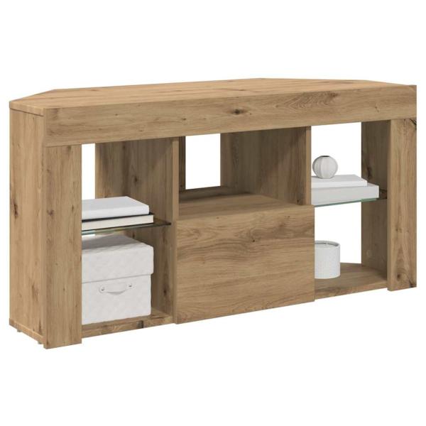 Eck-LED-TV-Schrank 100 x 40 x 50 cm Artisan-Eiche Holzwerkstoff