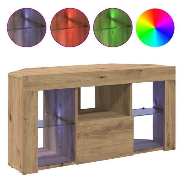 Eck-LED-TV-Schrank 100 x 40 x 50 cm Artisan-Eiche Holzwerkstoff