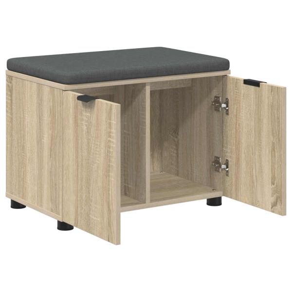 Flurbank mit Kissen mit Regal Sonoma-Eiche 60 x 38 x 46 cm