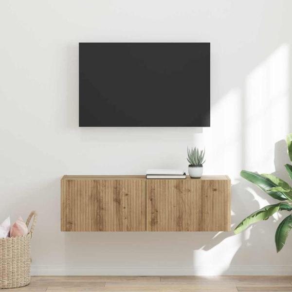 ARDEBO.de - TV-Wandschrank 98 x 31 x 29,5 cm Kunsthandwerk Eiche