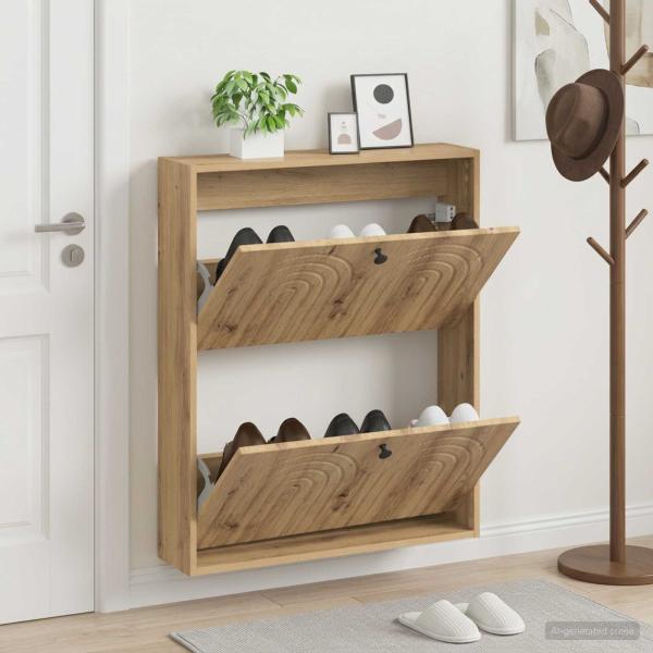 ARDEBO.de - Wandmontierter Schuhschrank ALKMAAR 71 x 17 x 86 cm