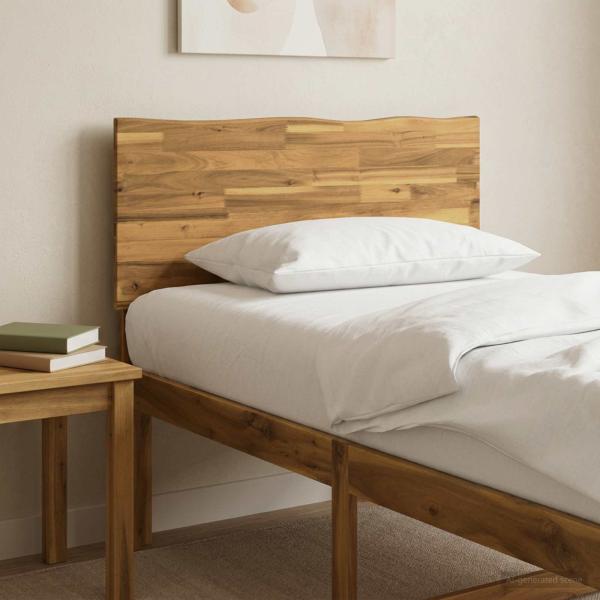 ARDEBO.de - Baumkanten-Kopfteil ROSTOCK Weiß 80 cm Massivholz Akazie