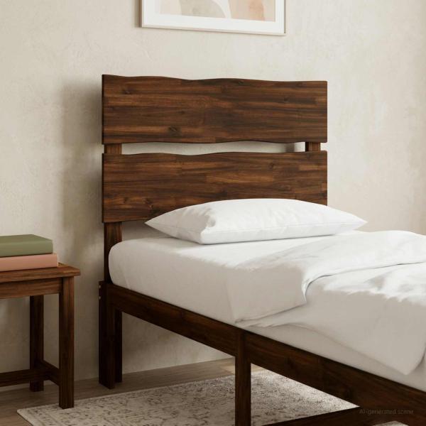 ARDEBO.de - Kopfteil mit Live Edge ROSTOCK Dunkelbraun 80 cm