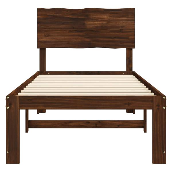 Einzelbettgestell mit Kopfteil ROSTOCK Dunkelbraun 90 x 190 cm