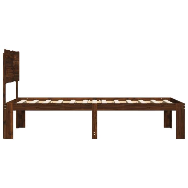 Einzelbettgestell mit Kopfteil ROSTOCK Dunkelbraun 100 x 200 cm
