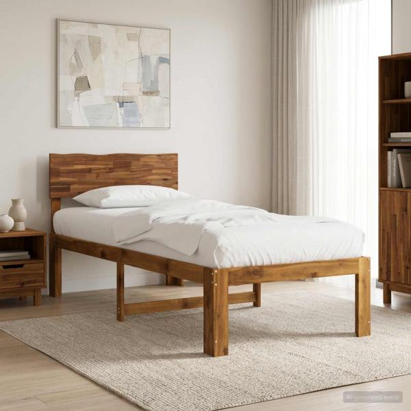 ARDEBO.de - Einzelbettgestell mit Kopfteil ROSTOCK Natur 75 x 190 cm