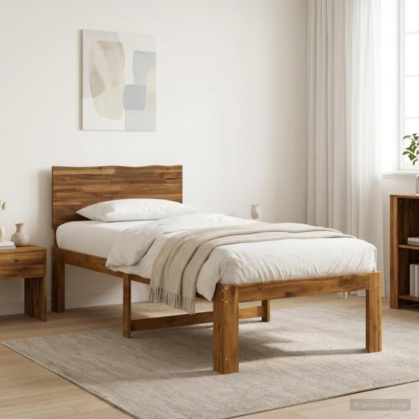 ARDEBO.de - Einzelbettgestell mit Kopfteil ROSTOCK Natur 75 x 190 cm