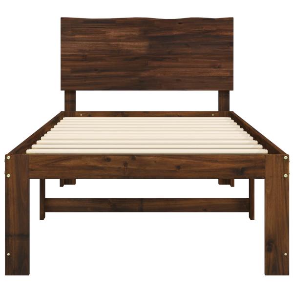 Einzelbettgestell mit Kopfteil ROSTOCK Dunkelbraun 80 x 200 cm