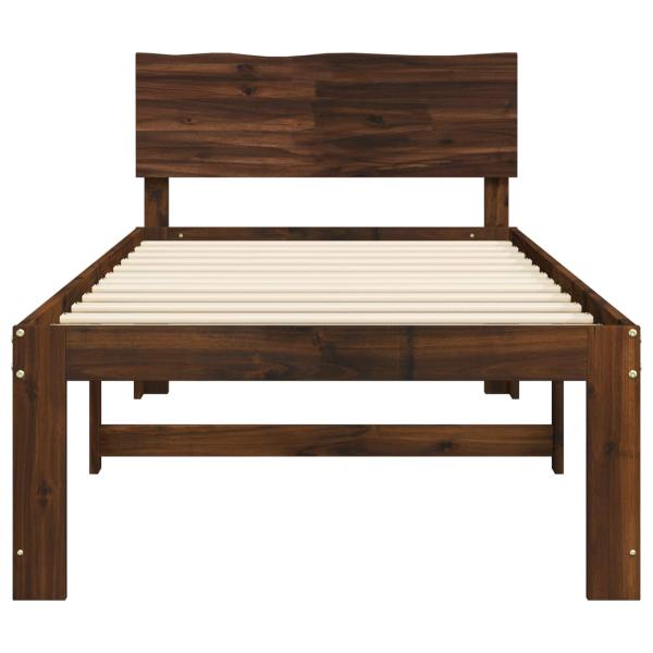 Einzelbettgestell mit Kopfteil ROSTOCK Dunkelbraun 80 x 200 cm