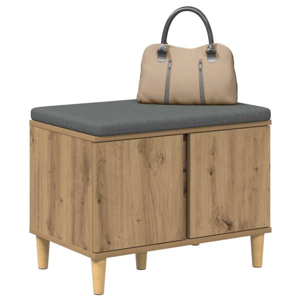 Schuhbank mit Kissen Artisan-Eiche 60 x 38 x 46 cm