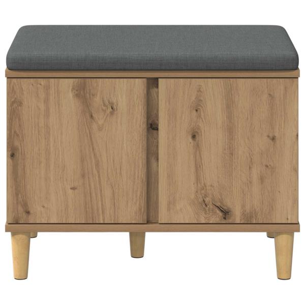 Schuhbank mit Kissen Artisan-Eiche 60 x 38 x 46 cm