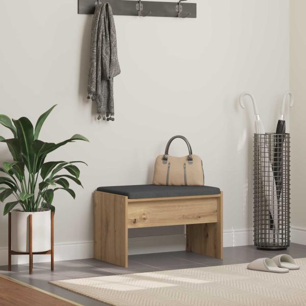 ARDEBO.de - Schuhbank mit Kissen Artisan-Eiche 63 x 38 x 40 cm