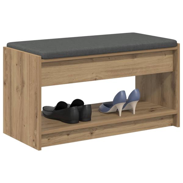 Schuhbank mit Kissen Artisan-Eiche 83 x 38 x 45 cm