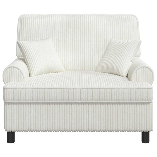XXL-Sessel mit Kissen Creme 1,5 Linien Stoff