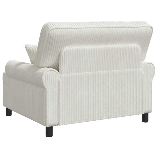 XXL-Sessel mit Kissen Creme 1,5 Linien Stoff