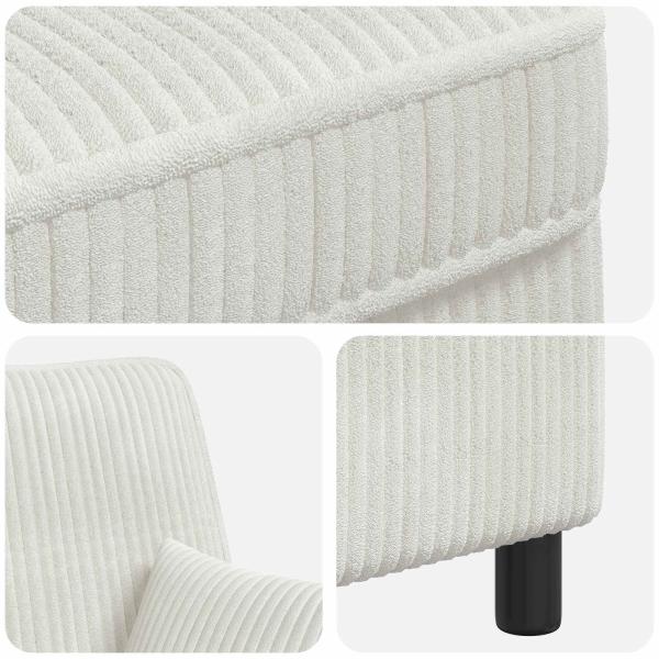 XXL-Sessel mit Kissen Creme 1,5 Linien Stoff