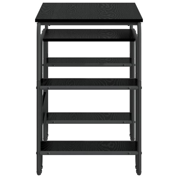Schreibtisch mit Stauraum Schwarz Eichen-Optik