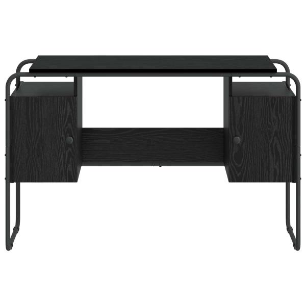 Schreibtisch mit Stauraum Schwarz Eichen-Optik