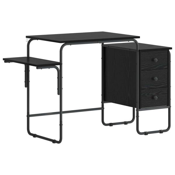 Schreibtisch mit Stauraum Schwarz Eichen-Optik 120 x 50 x 75 cm