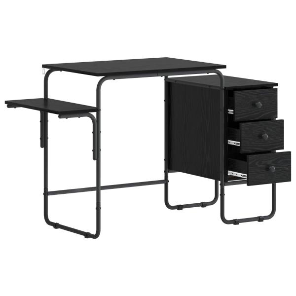 Schreibtisch mit Stauraum Schwarz Eichen-Optik 120 x 50 x 75 cm