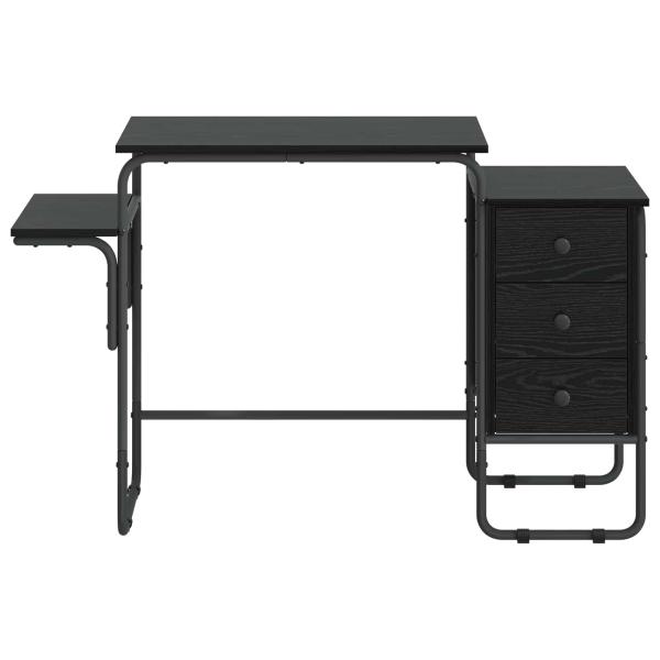 Schreibtisch mit Stauraum Schwarz Eichen-Optik 120 x 50 x 75 cm