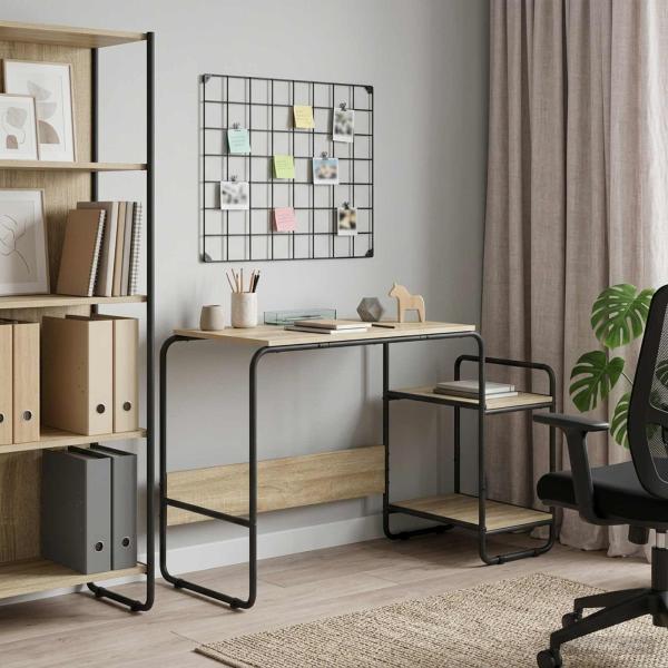 ARDEBO.de - Schreibtisch mit Stauraum Sonoma-Eiche 131,5 x 50 x 75,5 cm