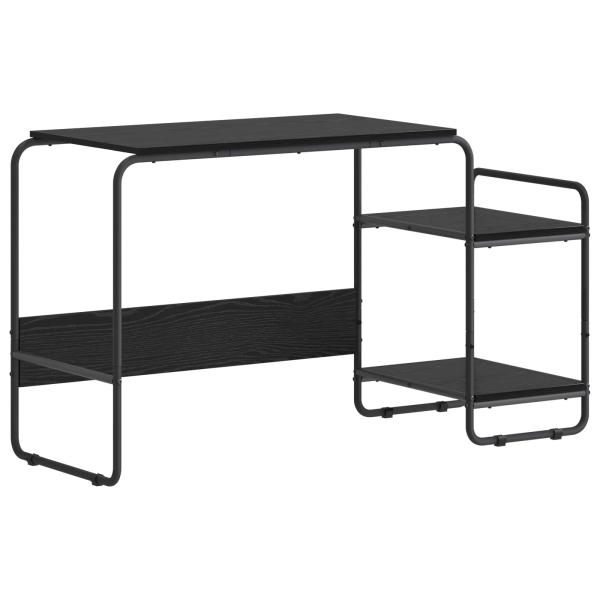 Schreibtisch mit Stauraum Schwarz Eichen-Optik