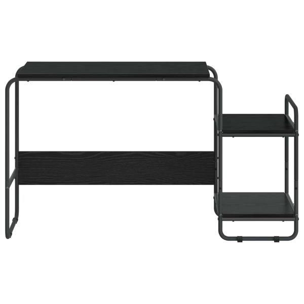 Schreibtisch mit Stauraum Schwarz Eichen-Optik