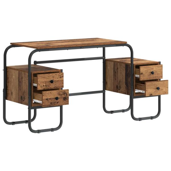 Schreibtisch mit Stauraum Altholz 145 x 50 x 75 cm