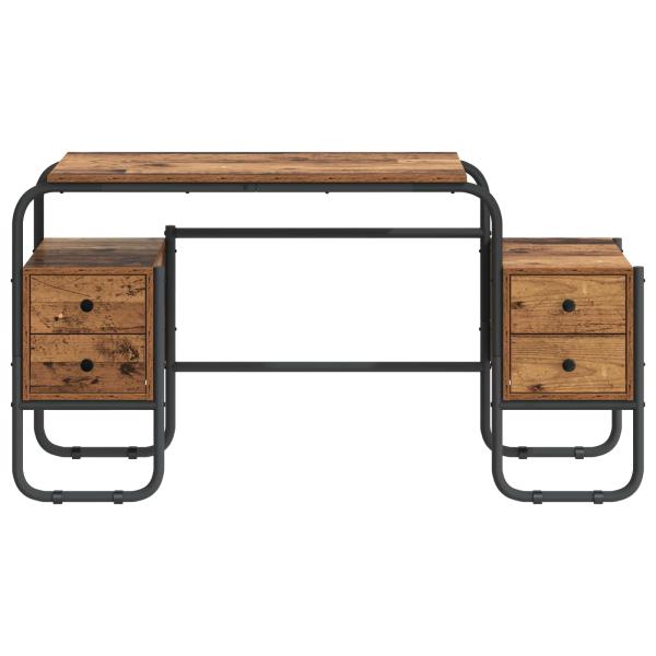 Schreibtisch mit Stauraum Altholz 145 x 50 x 75 cm