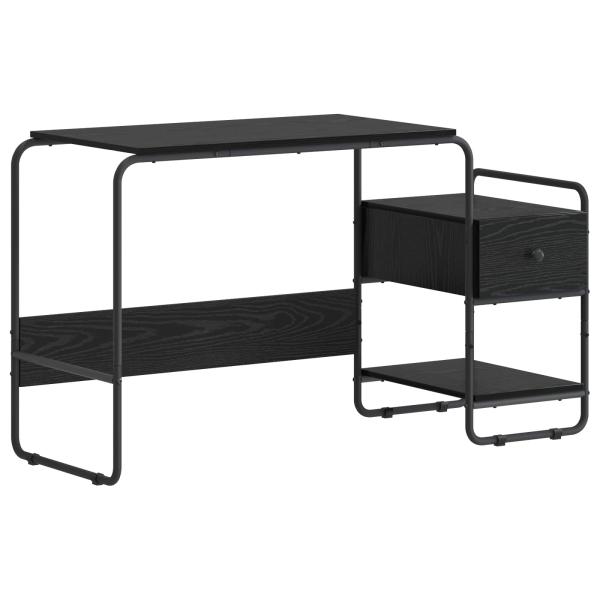 Schreibtisch mit Stauraum Schwarz Eichen-Optik
