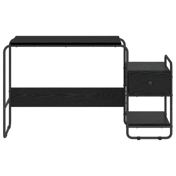 Schreibtisch mit Stauraum Schwarz Eichen-Optik