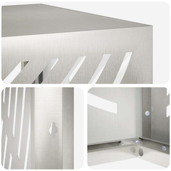 Klimaanlagenabdeckung Silber 110 x 50 x 105 cm Edelstahl