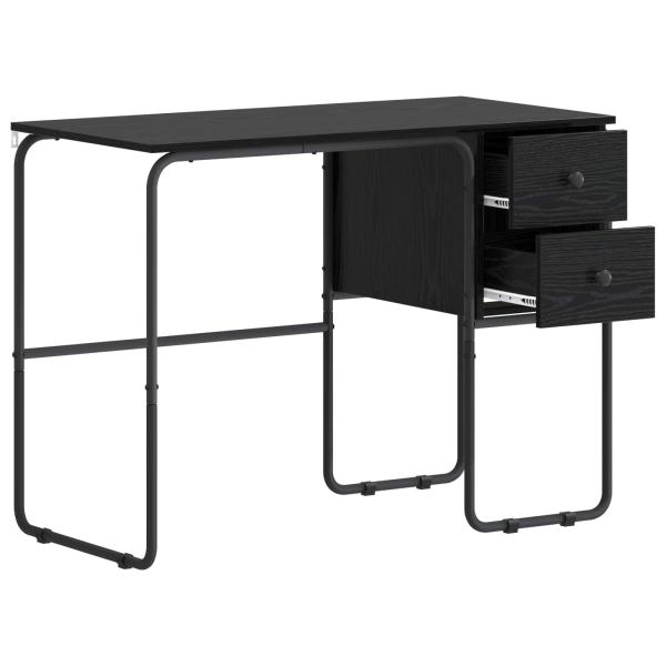Schreibtisch mit Stauraum Schwarz Eichen-Optik 100 x 50 x 75 cm