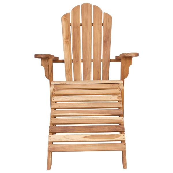 Garten-Adirondack-Stuhl mit Fußstütze Natur Massivholz Teak