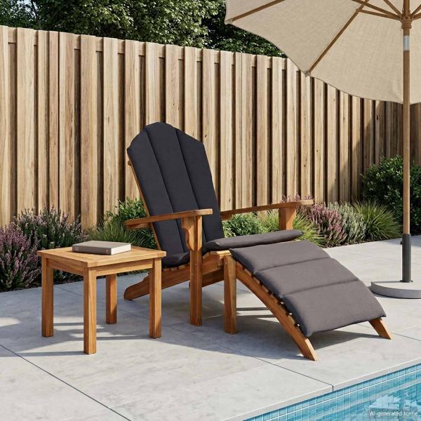 ARDEBO.de - Garten-Adirondack-Stuhl mit Fußstütze Natur Massivholz Teak