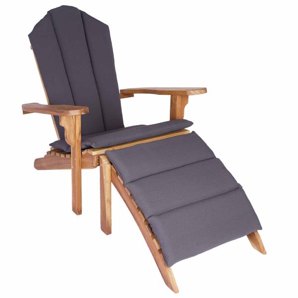 Garten-Adirondack-Stuhl mit Fußstütze Natur Massivholz Teak