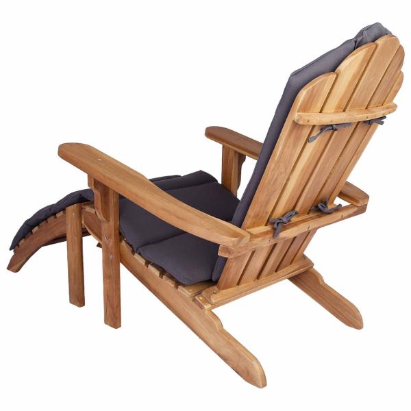 Garten-Adirondack-Stuhl mit Fußstütze Natur Massivholz Teak