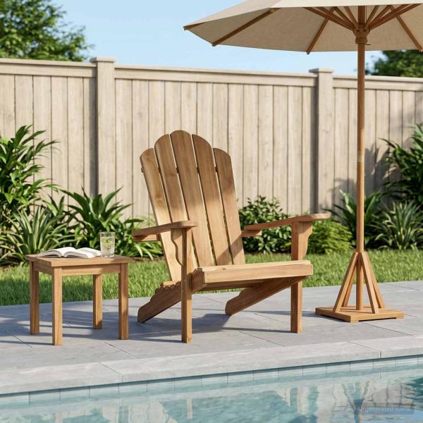 ARDEBO.de - Garten-Adirondack-Stuhl Natur Massivholz Teak