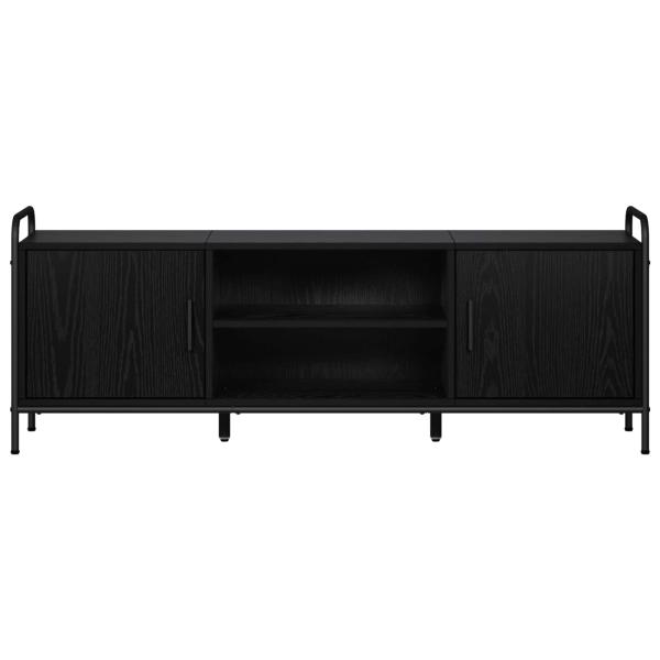 TV-Schrank 133 x 33 x 50 cm Schwarz Eichen-Optik Holzwerkstoff