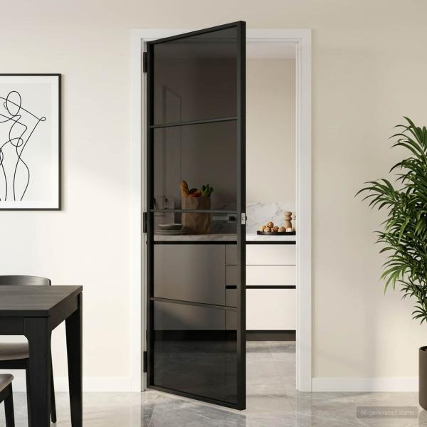 ARDEBO.de - Interior Tür 83 x 201,5 cm Verbautes Glas und Aluminium