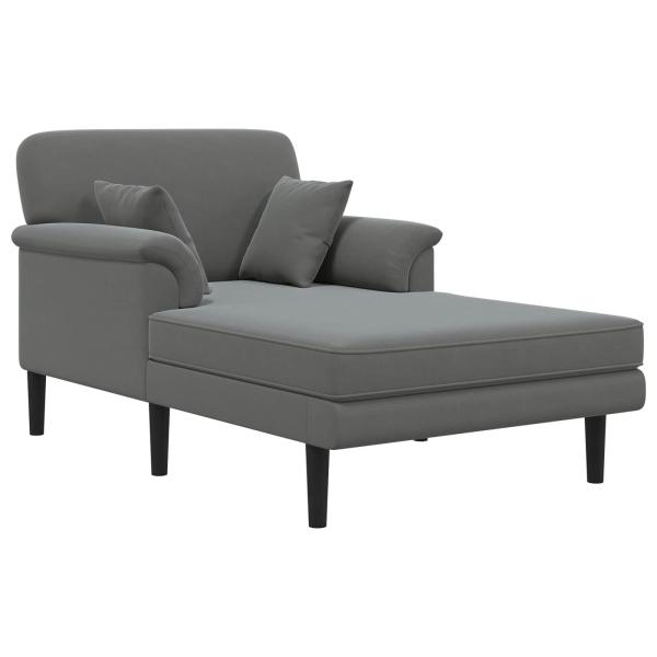Chaiselongue Dunkelgrau Samt
