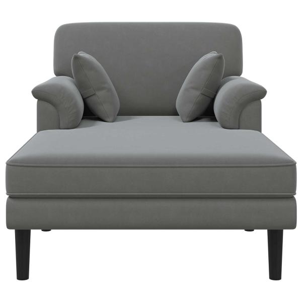 Chaiselongue Dunkelgrau Samt