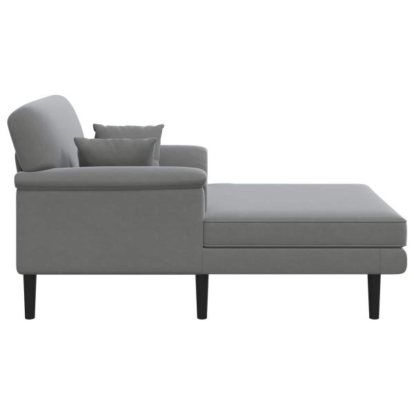 Chaiselongue Dunkelgrau Samt