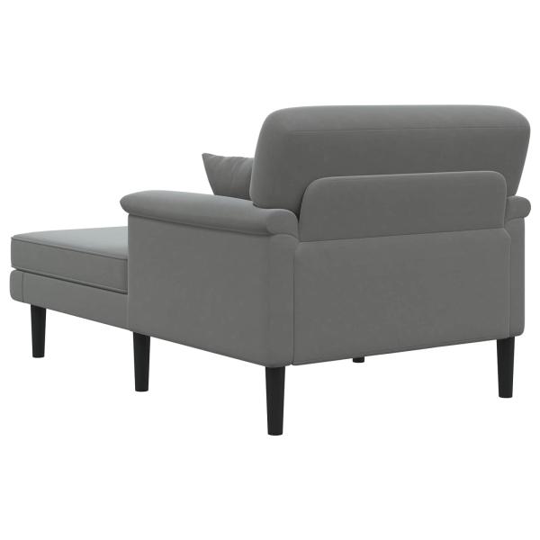 Chaiselongue Dunkelgrau Samt