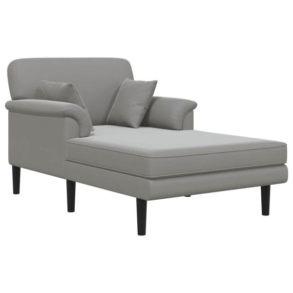 Chaiselongue Hellgrau Samt