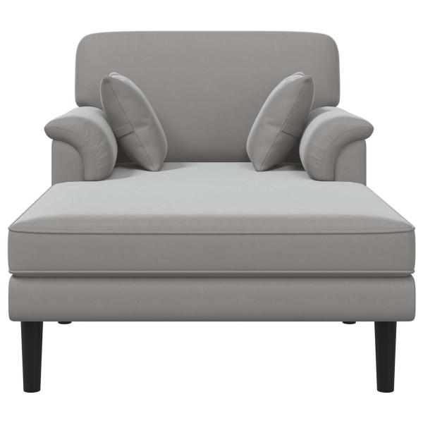 Chaiselongue Hellgrau Samt