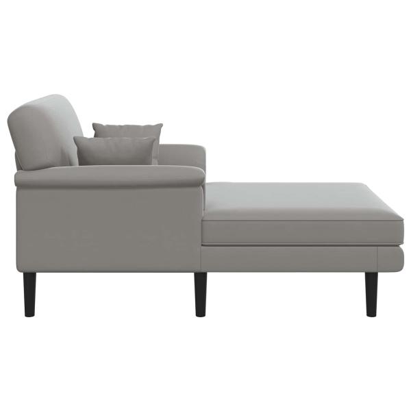Chaiselongue Hellgrau Samt